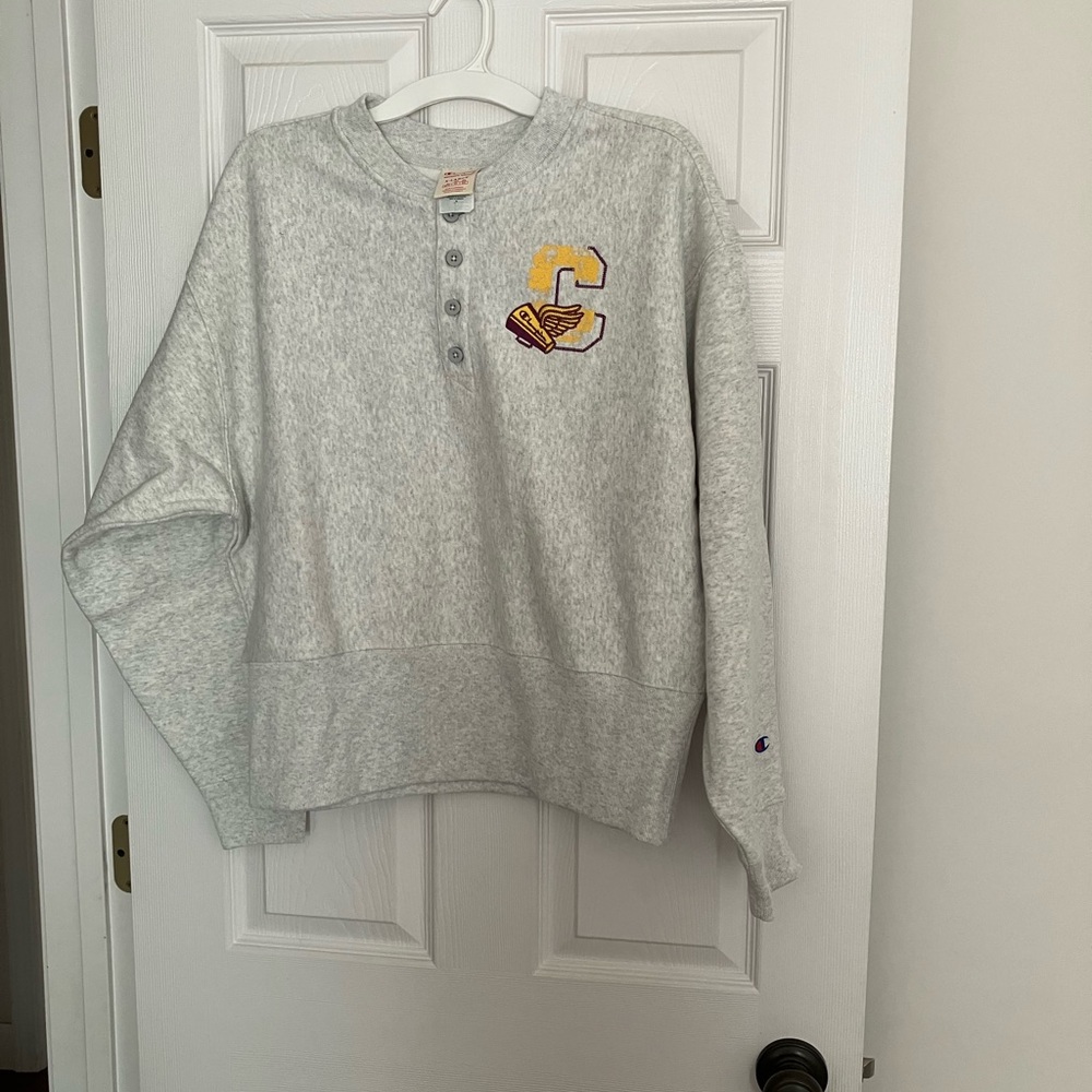 Champion Heritage Reverse Weave 1/4 Button Sweatshirt Mens XL